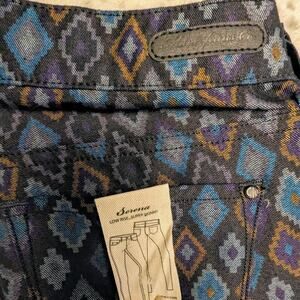 MAVI Jeans Women's Serena Aztec Southwest Skinny Waist 27 Black Purple Blue